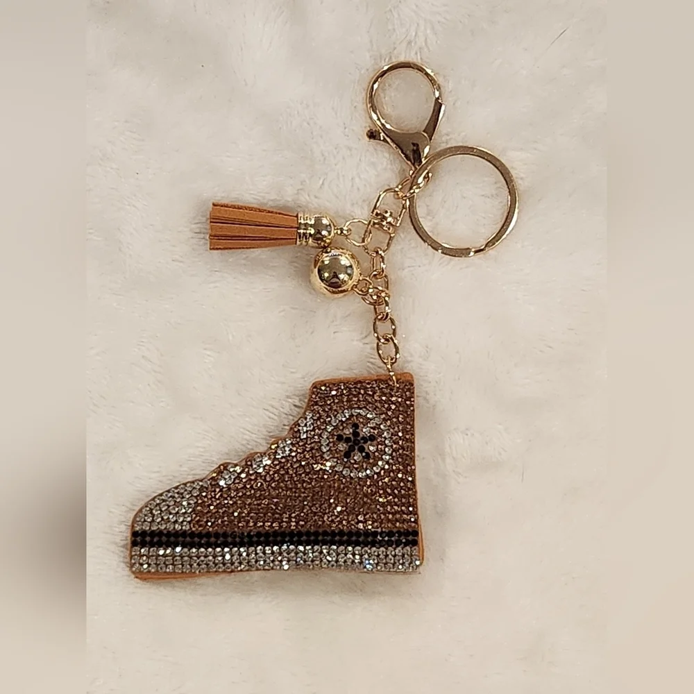 Gold and Silver Converse Sneaker Keychain Bag Charm
